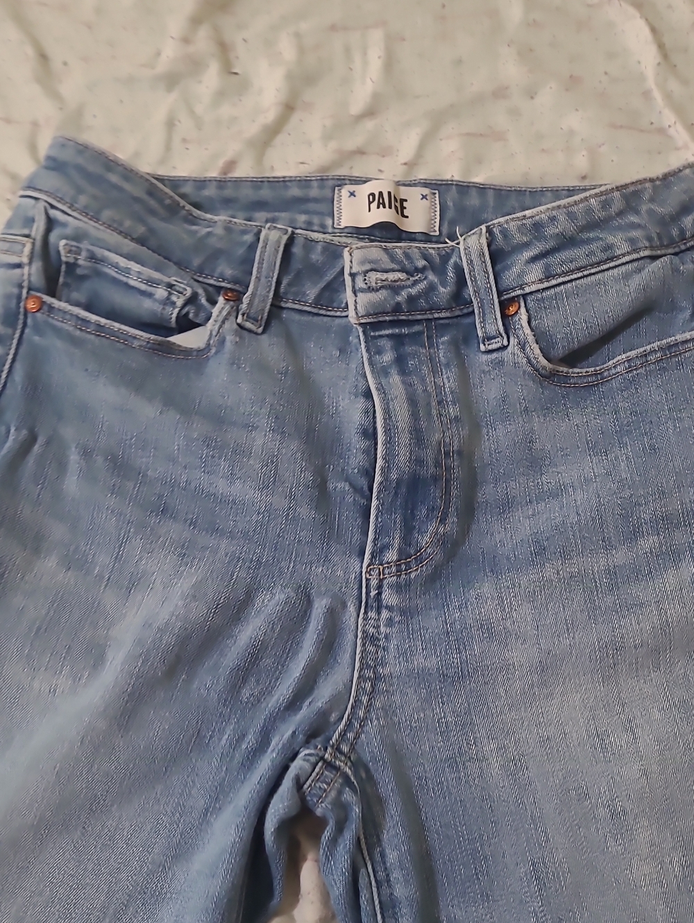 PAIGE Light Blue High-Rise Skinny Jeans